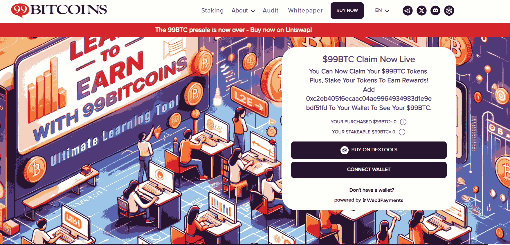 99 bitcoin presale announcement