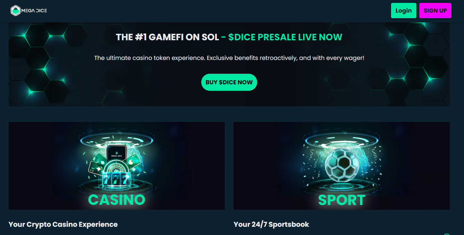 mega dice token presale image
