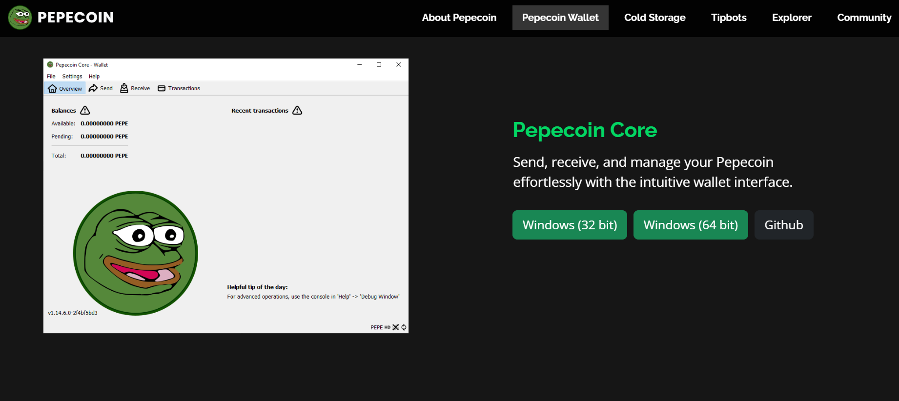 pepe coin website 